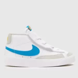 Image of Nike White & Blue Blazer Mid 77 Boys Toddler Trainers