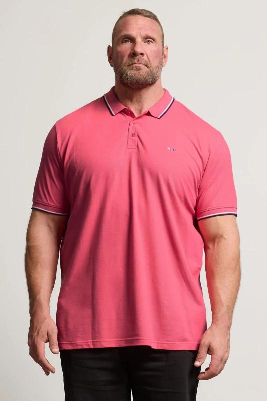 Image of BadRhino BadRhino Men Core Polo Shirt in Bright Pink Size: 5-6X-Large Bright Pink 5-6XL Male 5063111959051