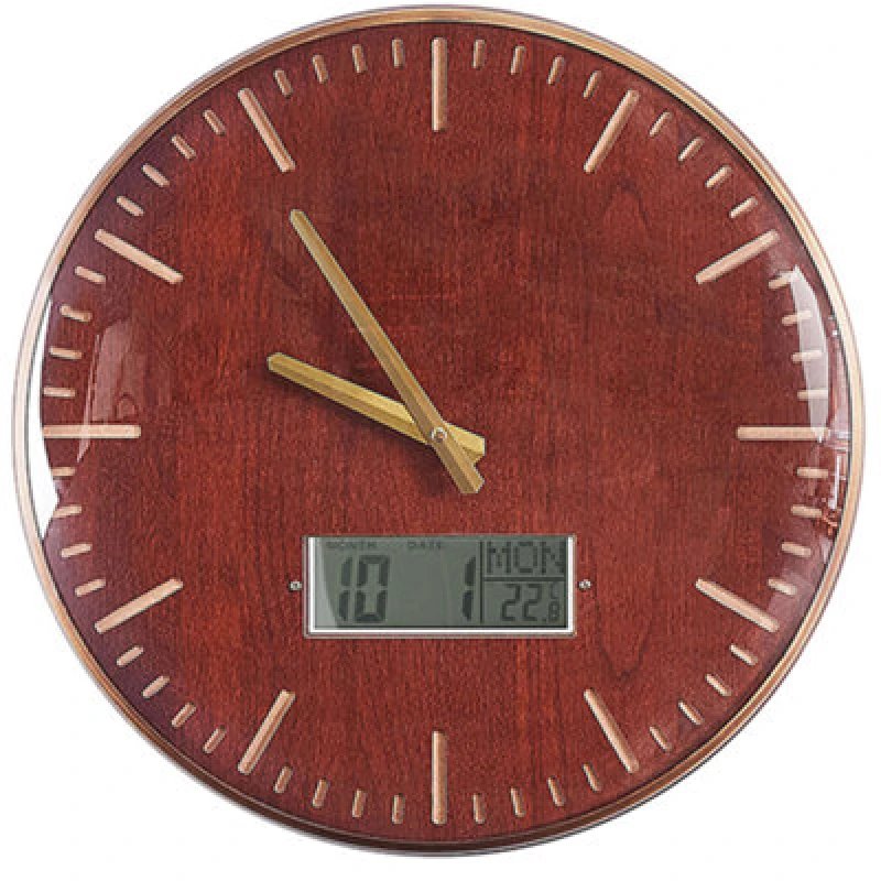 Image of Beliani Wall Clock Brugg 43cm Golden Brown