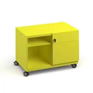 Image of Bisley steel caddy right hand storage unit 800mm - yellow