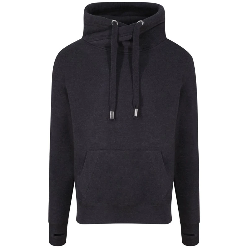 Image of AWDis AWDis Men Cross Neck Hoodie in Black Size: X-Small Black XS Male 5059958506671
