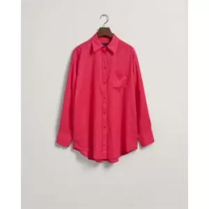 Image of Gant Os Linen Shirt Magenta Pink 36 - Pink