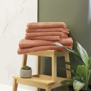 Image of Loft Combed Cotton 6 Piece Hand/Sheet Towel Set Blush