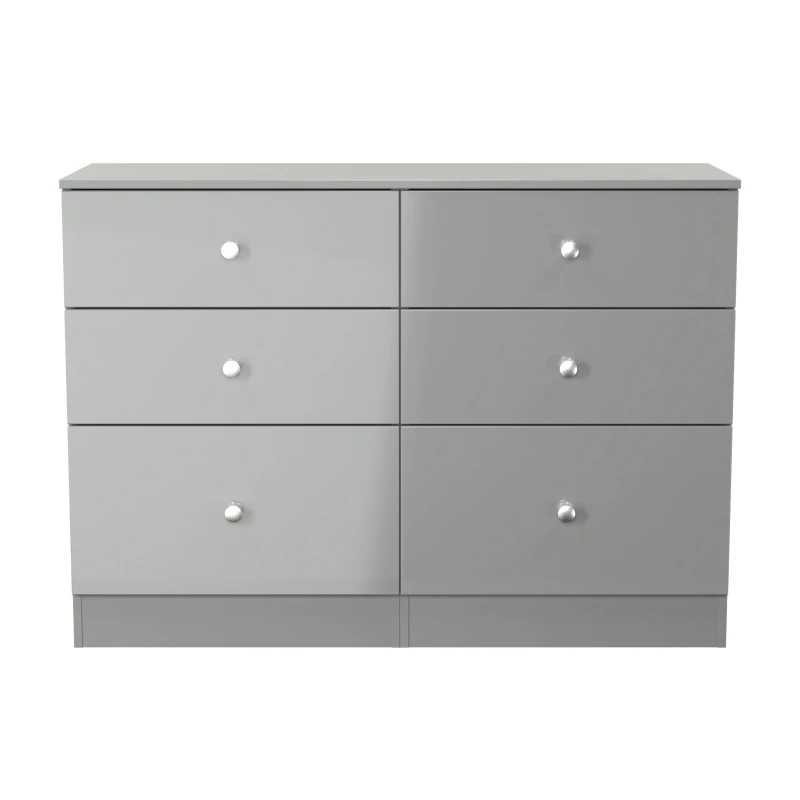 Image of Portland 6 Drawer Midi Chest Of Drawers In Uniform Grey & Dusk Grey (Ready Assembled)