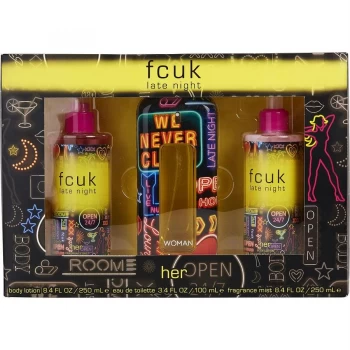 Image of FCUK Late Night Her Eau de Toilette Gift Set For Her 100ml