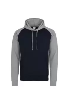 Image of Just Hoods Two Tone Hooded Baseball Sweatshirt/Hoodie