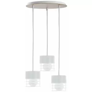Image of Keter Casa Cluster Pendant Ceiling Light White, Wood, 32cm, 3x E27