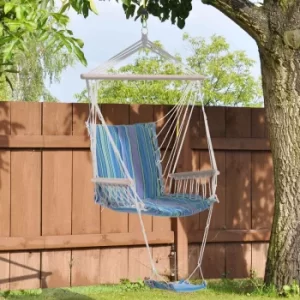 Image of Alfresco Garden Hammock Chair Swing with Footrest, Blue