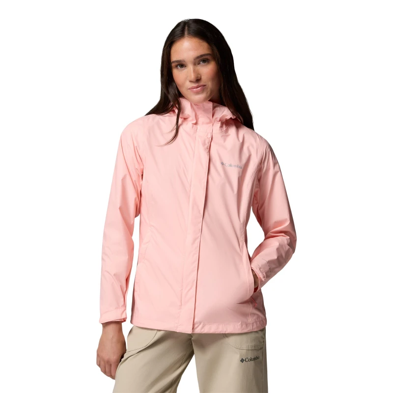 Image of Columbia Womens Arcadia Packable Waterproof Jacket Pink female 8 (XS)
