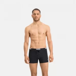 Image of PUMA Swim Logo Mens Swimming Trunks, Black, size Large, Clothing