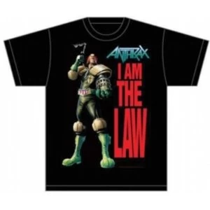 Image of Anthrax I Am The Law Mens Black T-Shirt: Medium