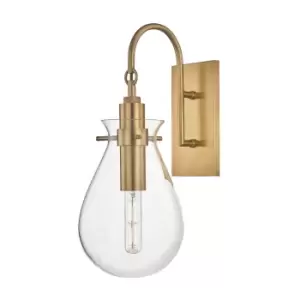 Image of Ivy 1 Light Wall Sconce Brass, Glass