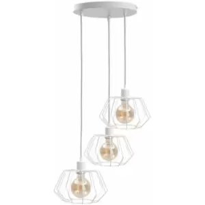 Image of Keter Luna Cluster Pendant Ceiling Light White, 32cm, 3x E27
