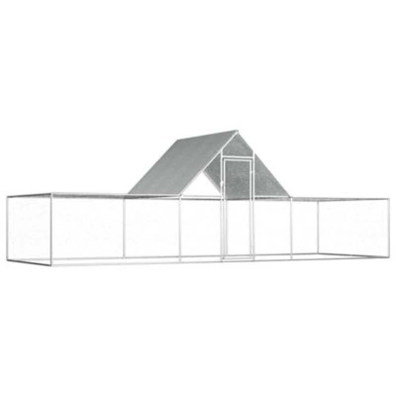 Image of VIDAXL Chicken Coop 6x2x2 m Galvanised Steel Vidaxl 144562