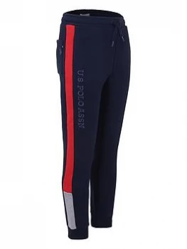 Image of U.S. Polo Assn. Boys Panel Jogger - Navy, Size 8-9 Years