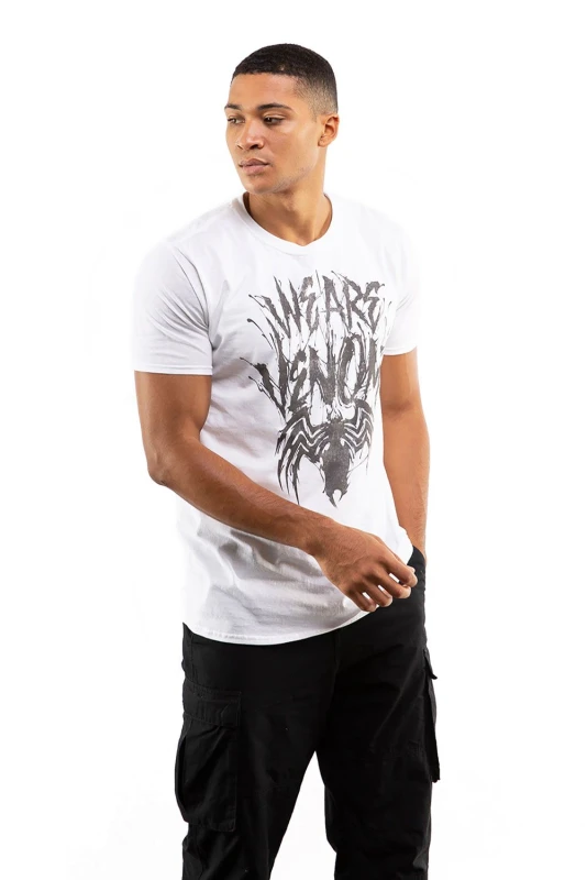 Image of Marvel Marvel Men We Are Venom Cotton Mens T-Shirt White Size: Medium White M Male 5052777683950