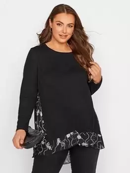 Image of Yours 2 in 1 Chiffon Swing Jumper - Black, Size 18, Women