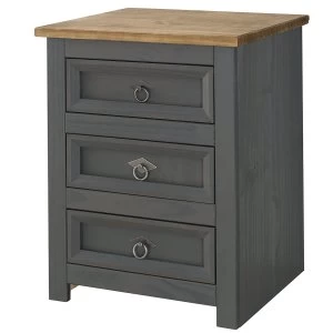 Image of Halea 3 Drawer Bedside - Carbon