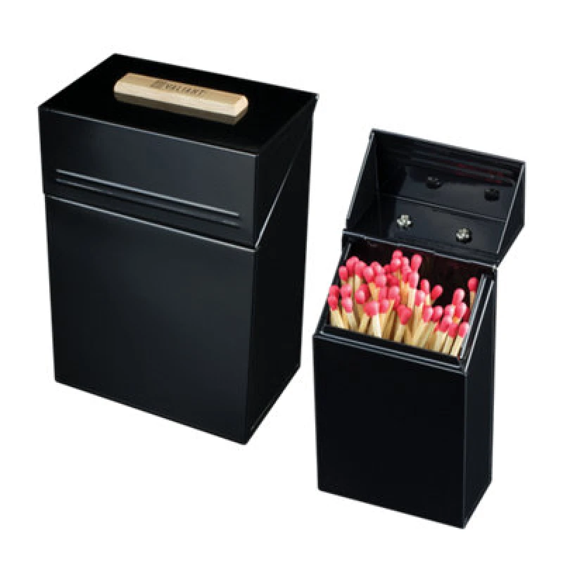Image of Valiant Valiant Fireside Firelighter Pellet and Match Storage Organiser Box Set in Black One Size Unisex 5061026620592