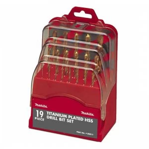 Image of Makita 19 Piece HSS TiN Drill Bit Set