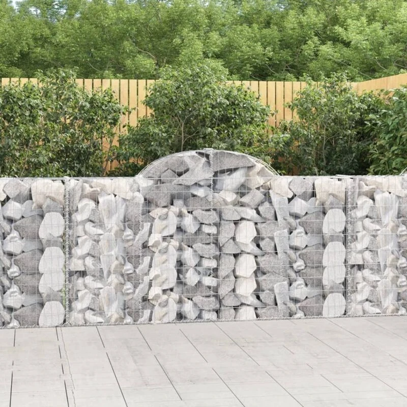 Image of VIDAXL Arched Gabion Baskets 5 pcs 200x30x100/120cm Galvanised Iron Vidaxl 8720845566968