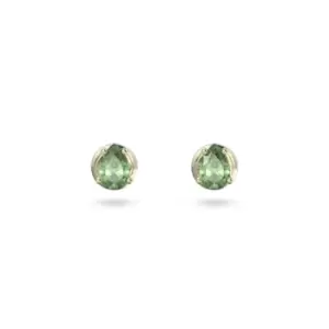 Image of Stilla Stud Cut Green Gold-tone Plated Earrings 5639120