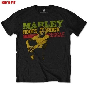 Image of Bob Marley - Roots, Rock, Reggae Kids 7 - 8 Years T-Shirt - Black