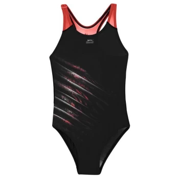 Image of Slazenger Sportback Swimsuit Junior Girls - Black/Orange