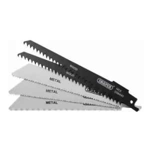 Image of Assorted Reciprocating Saw Blades for Multi Purpose Cutting, 150mm (Pack of 5) (52517)