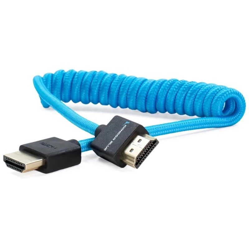Image of The Kondor Blue Full HDMI Coiled Cable 12 to 24-Inch Blue