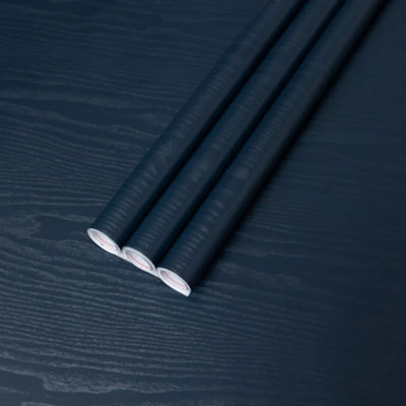 Image of D-C-Fix Woodgrain Midnight Navy Self Adhesive Vinyl Wrap Film For Kitchen Doors And Worktops 2M(L) 67.5Cm(W) Pack Of 3 Rolls