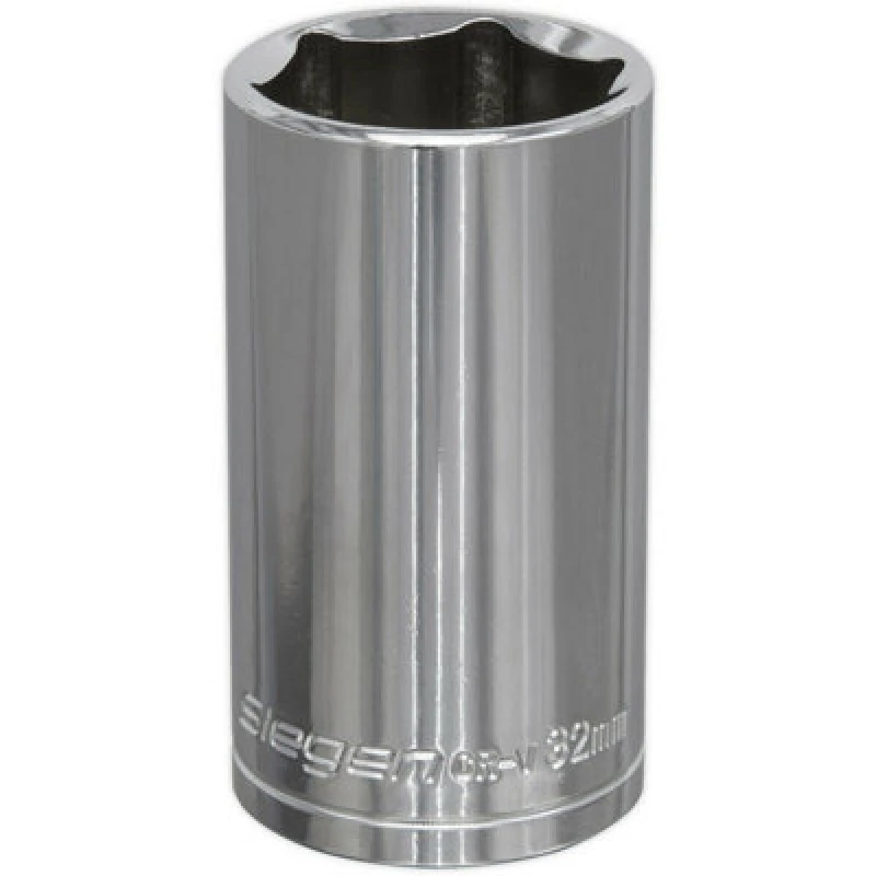 Image of Loops 32mm Chrome Plated Deep Drive Socket - 1/2" Square Drive High Grade Carbon Steel Metallics