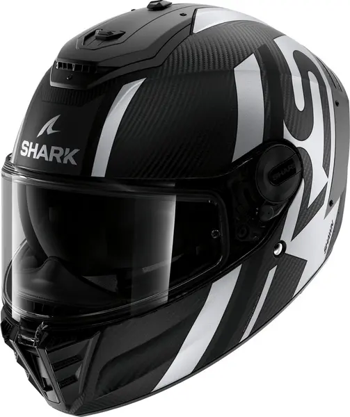 Image of Shark Spartan RS Carbon Shawn Mat Carbon Black Silver DKS Full Face Helmet L