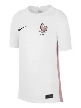 Image of Nike Youth France Away 22/23 S/s Jersey, White, Size L