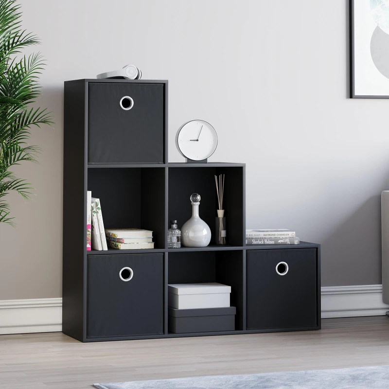 Image of Lassic 6 Cube Storage Unit (B) + Set of 3 Storage Cubes Black unisex 6 Unit