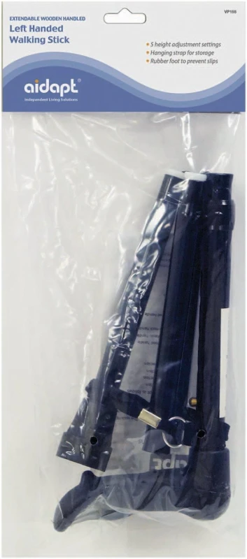 Image of Aidapt Collapsible Ergonomic Walking Stick Left Black