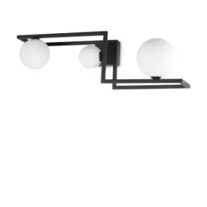 Image of ANGOLO 3 Light Globe Ceiling Light Black