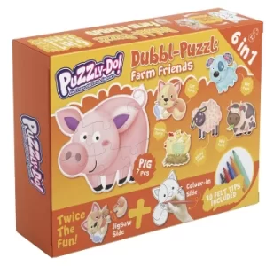 Image of Puzzly-Do Farm Friends Dubbl-Puzzl Jigsaw and Colouring