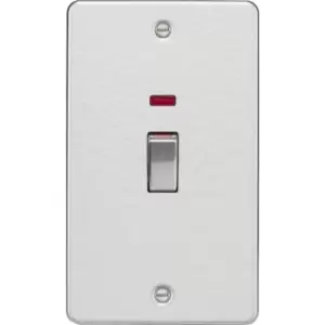 Image of 45A 2G dp Switch with neon - brushed chrome - FP82MNBC - Knightsbridge