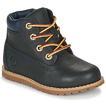 Image of Timberland POKEY PINE 6" BOOT WITH boys's Childrens Mid Boots in Blue - Sizes 7.5 toddler,8.5 toddler,9.5 toddler,10 kid,11 kid,11.5 kid