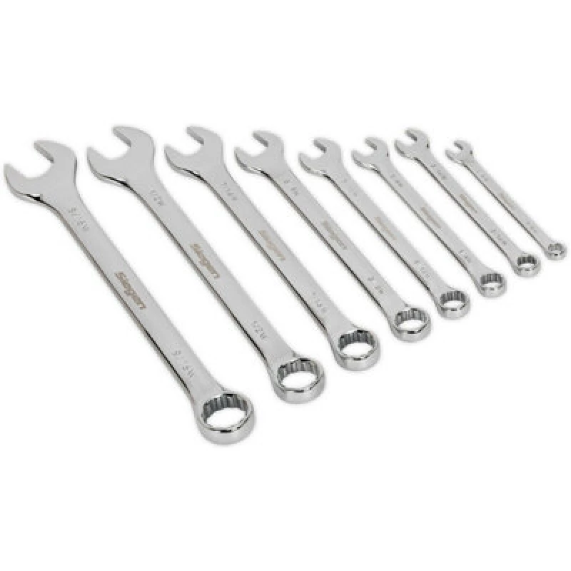 Image of Loops 8pc Whitworth Socket Combination Spanner Set -12 Point Imperial Classic Car Ring Multi
