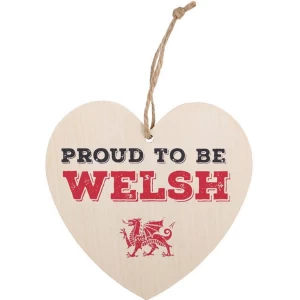 Image of Proud To Be Welsh Hanging Heart Sign