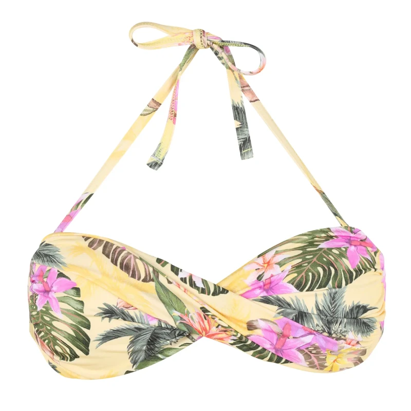 Image of banana moon Womens swimsuit top Banana Moon Boro Limetropic Jaune Female 44