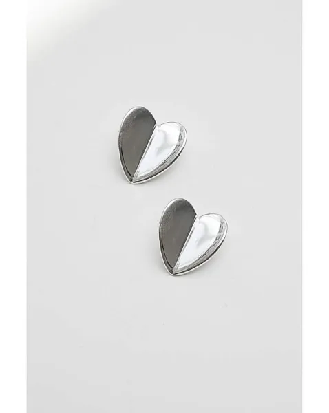 Image of Simply Silver Recycled Heart Earrings
