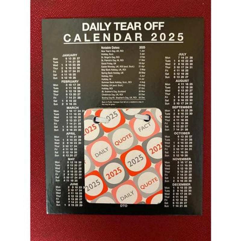 Image of ValueX ValueX Daily Tear Off Desk Calendar 184 x 149mm 2025 - DTO DTO