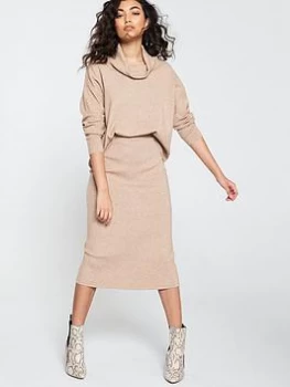 Image of Oasis Tula Co-Ord Knitted Skirt - Neutral Size L, Women