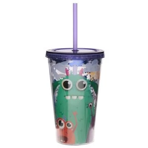 Image of Monstarz Monster Plastic 500ml Double Walled Reusable Cup with Straw and Lid