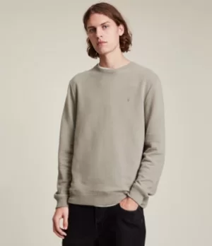 Image of AllSaints Mens Raven Crew Sweatshirt, Pavillion Grey, Size: M