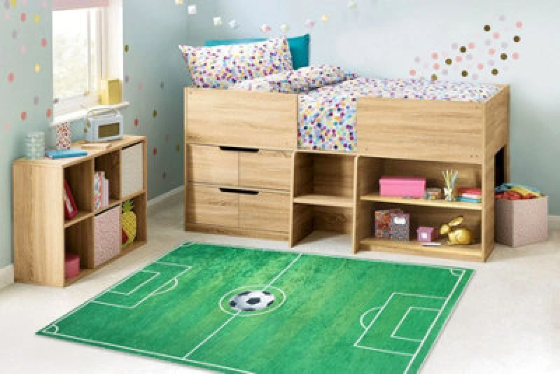 Image of RugsX Bambino 9731 Washing Carpet Pitch, Football For Children Anti Slip - Green 80X150 Cm
