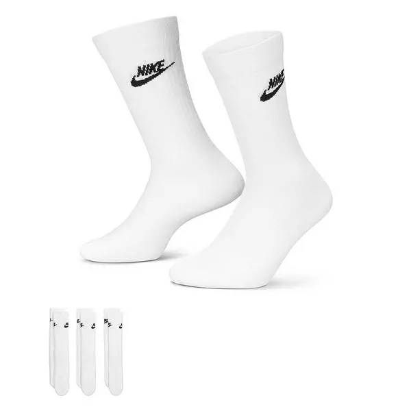 Image of Nike Nsw Everyday Essential Crew Socks, White/(black) Unisex 42-46